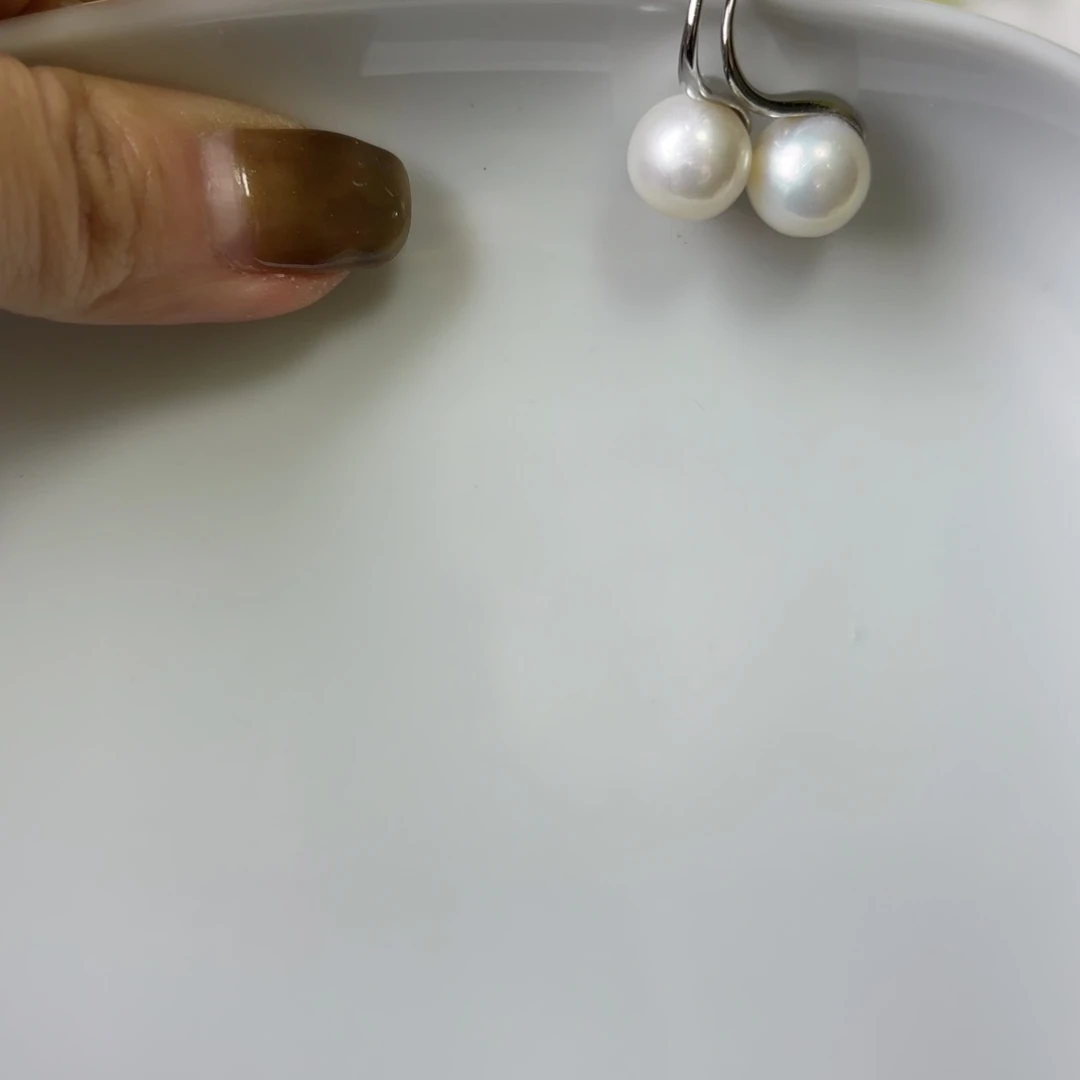 淡水珍珠耳饰银S925镶嵌