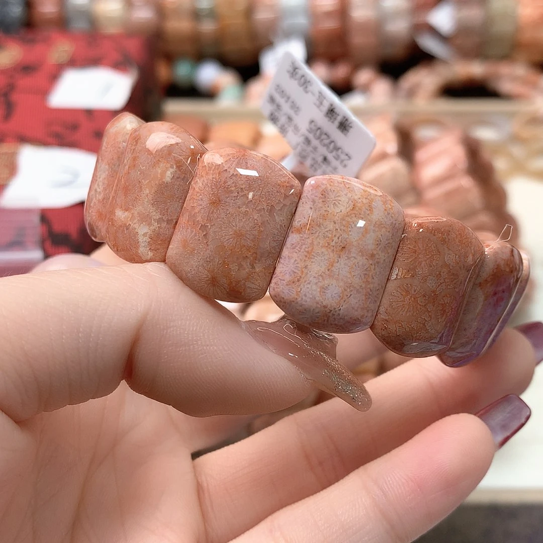 硅化珊瑚（珊瑚玉）手链未镶嵌瑾**好476