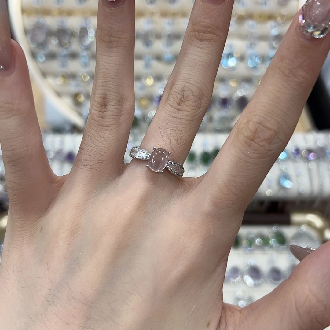 7***-烟晶戒指银S925镶嵌