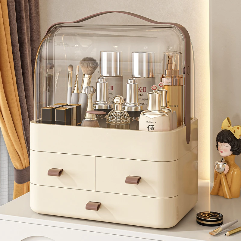化妆品收纳盒桌面高级感防尘大容量家用化妆盒梳妆台护肤品置物架