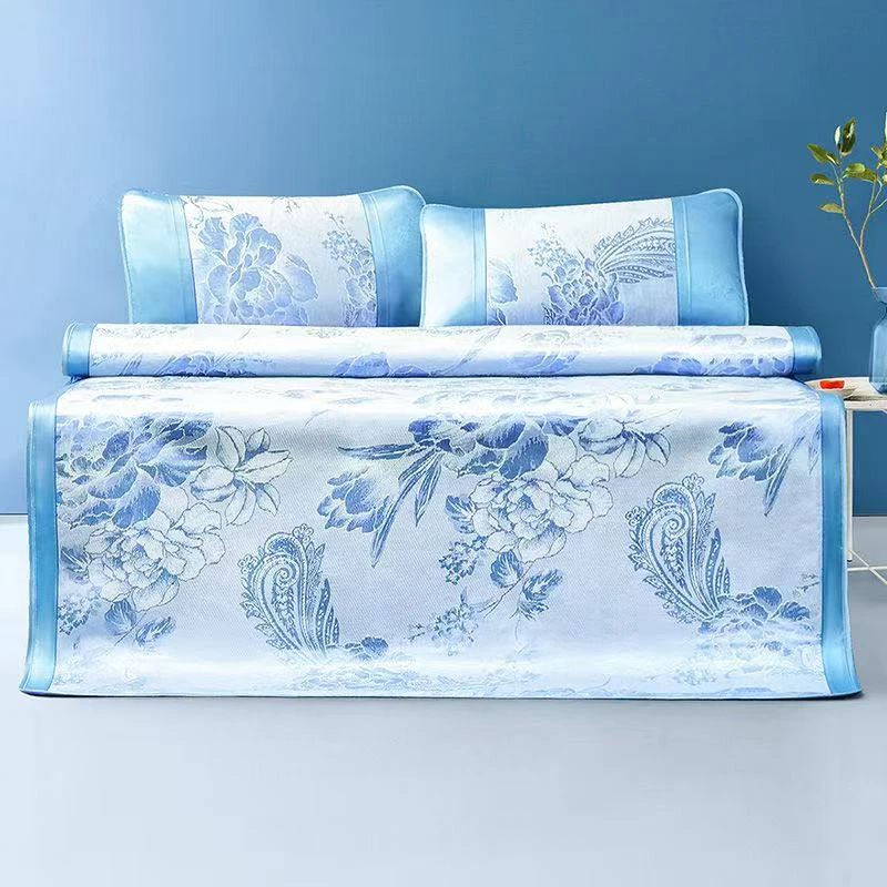 加厚冰藤凉席三件套冰丝凉感空调席子学生宿舍床1.5米家用