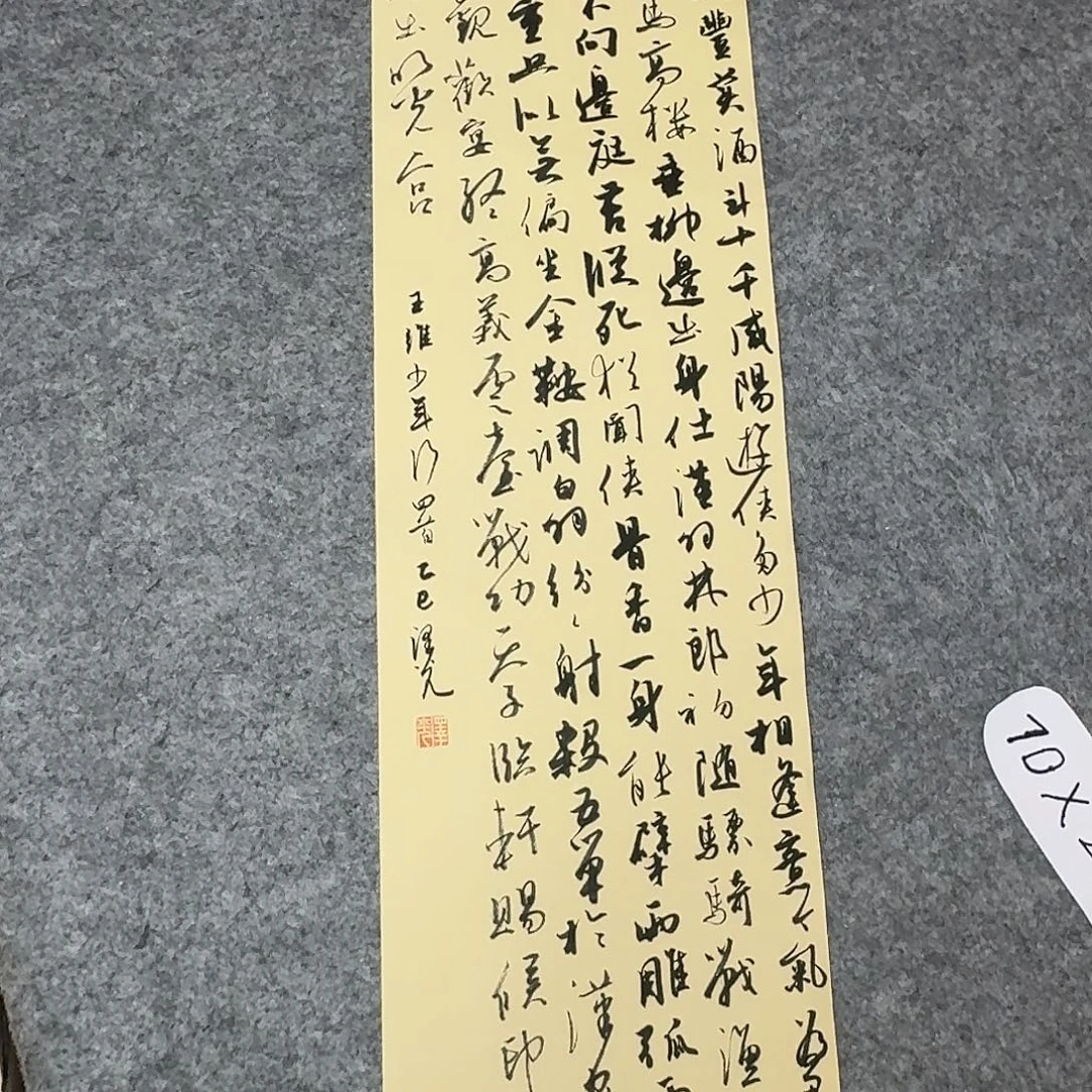 书法国展书家廖老师70×25