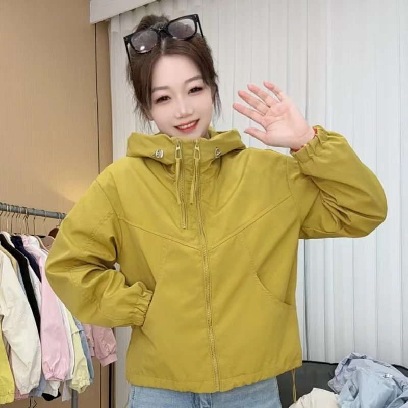 冲锋衣双拉链2025新款秋季连帽宽松休闲小个子百搭夹克上衣