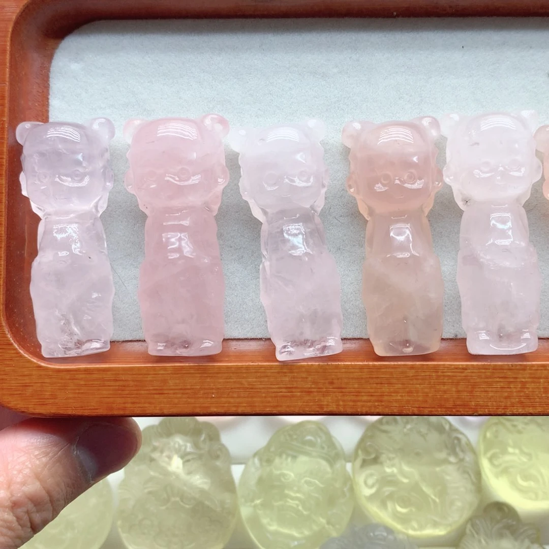 【闪购商品】芙蓉石吊坠(不含链)未镶嵌粉水晶哪吒吊坠5cm*2cm