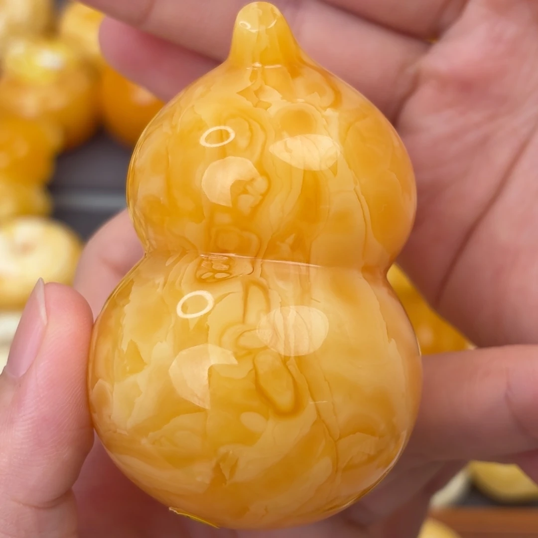 琥珀未镶嵌裸石妖花浓蜡葫芦