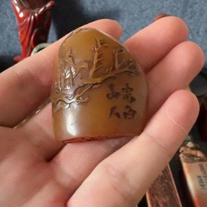 砚***士石材手工艺品摆件包邮