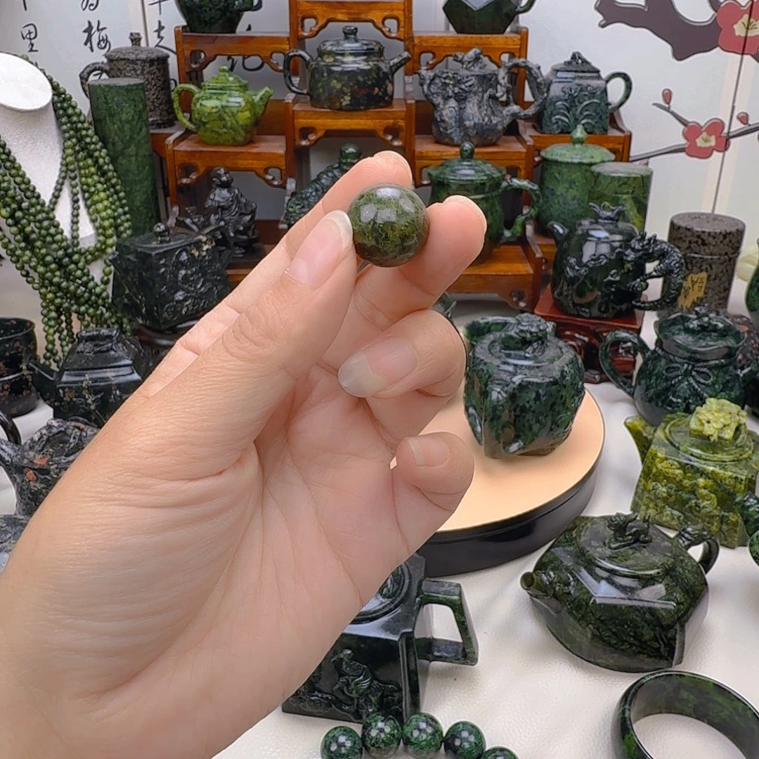 鸡***宝蛇纹石玉未镶嵌藏玉药王精美手串