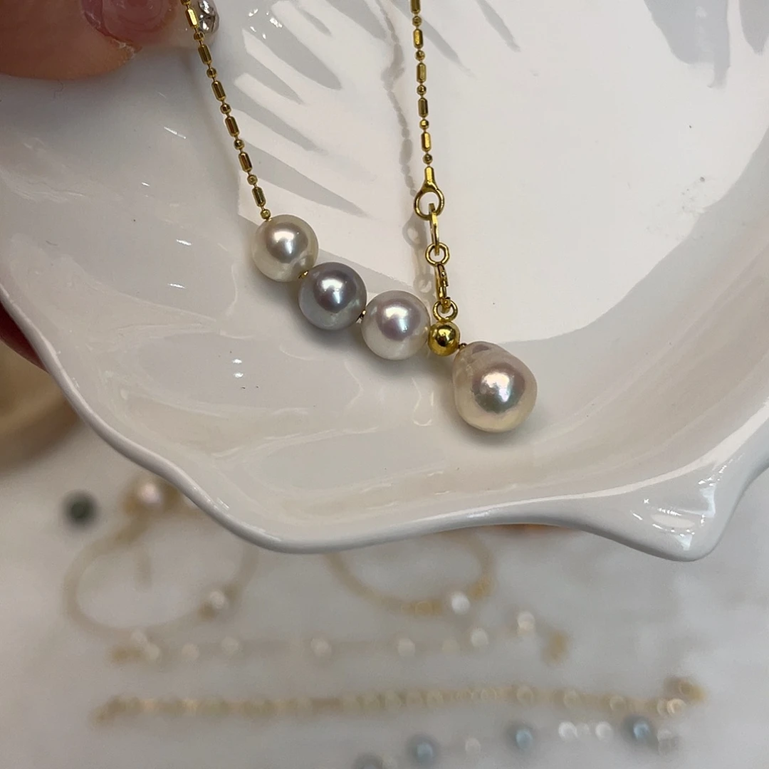 银S925镶嵌颈饰海水珍珠