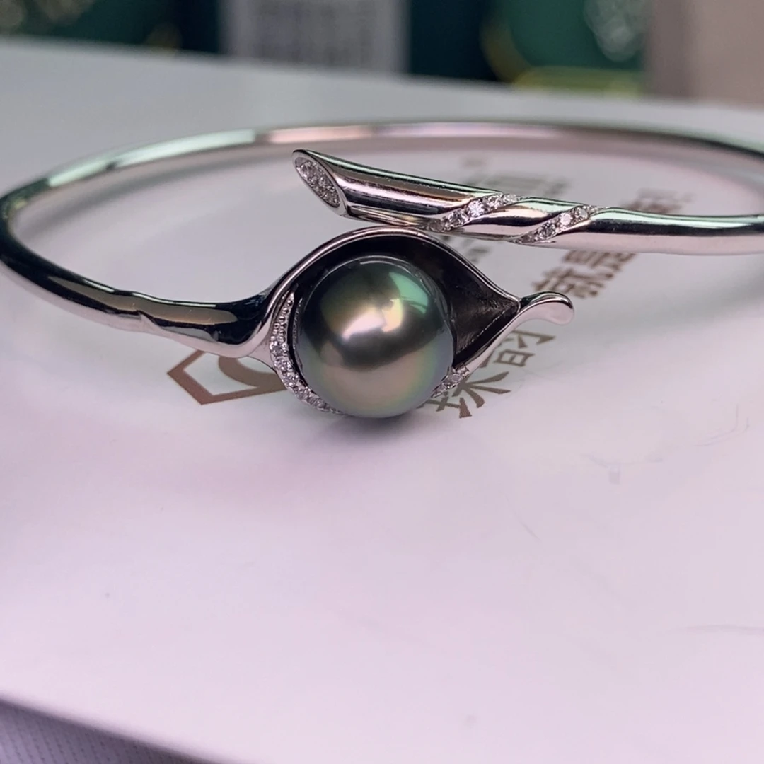 银S925镶嵌手链海水珍珠