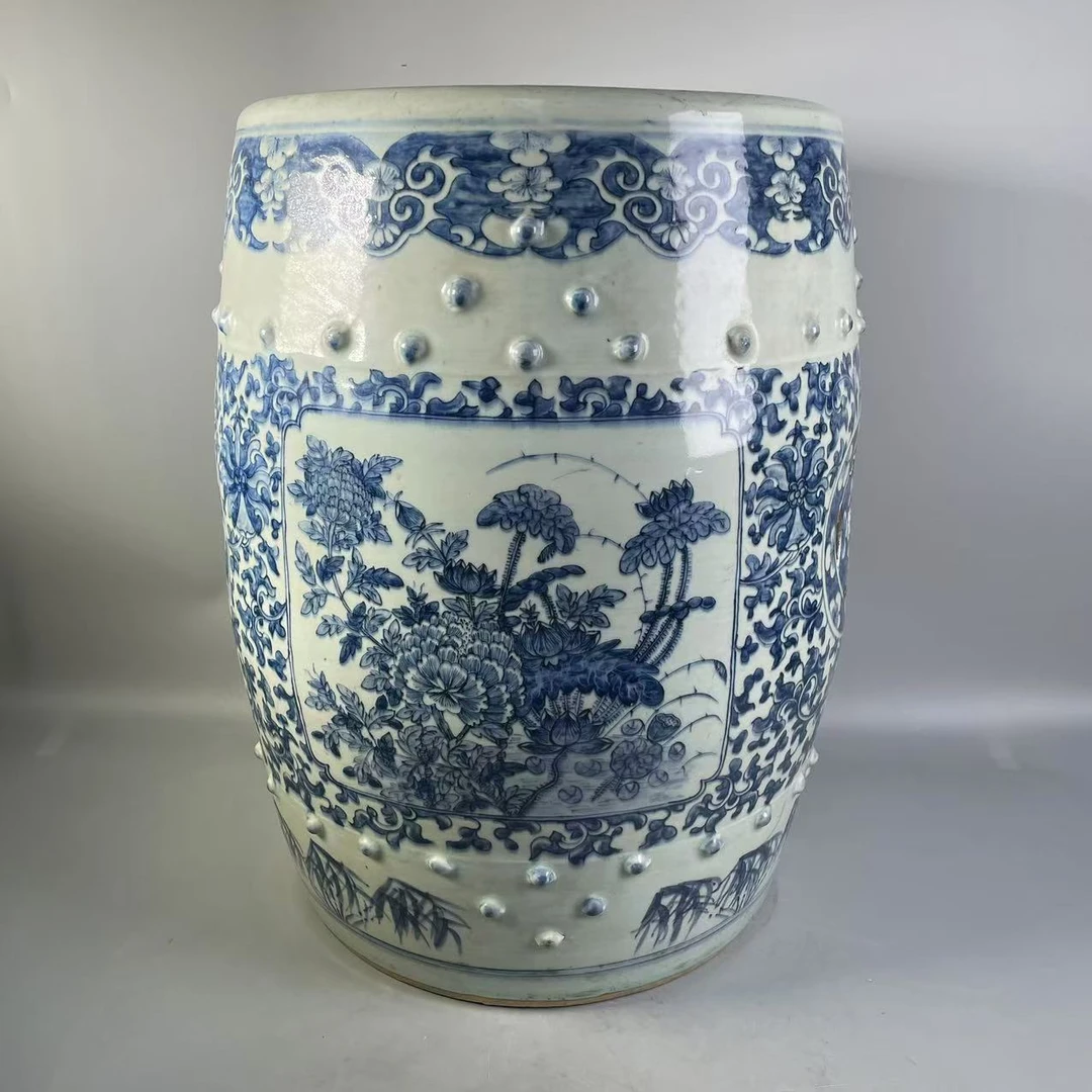 SCS15845清中期青花缠枝宝相花瓷凳/四川省文物总店