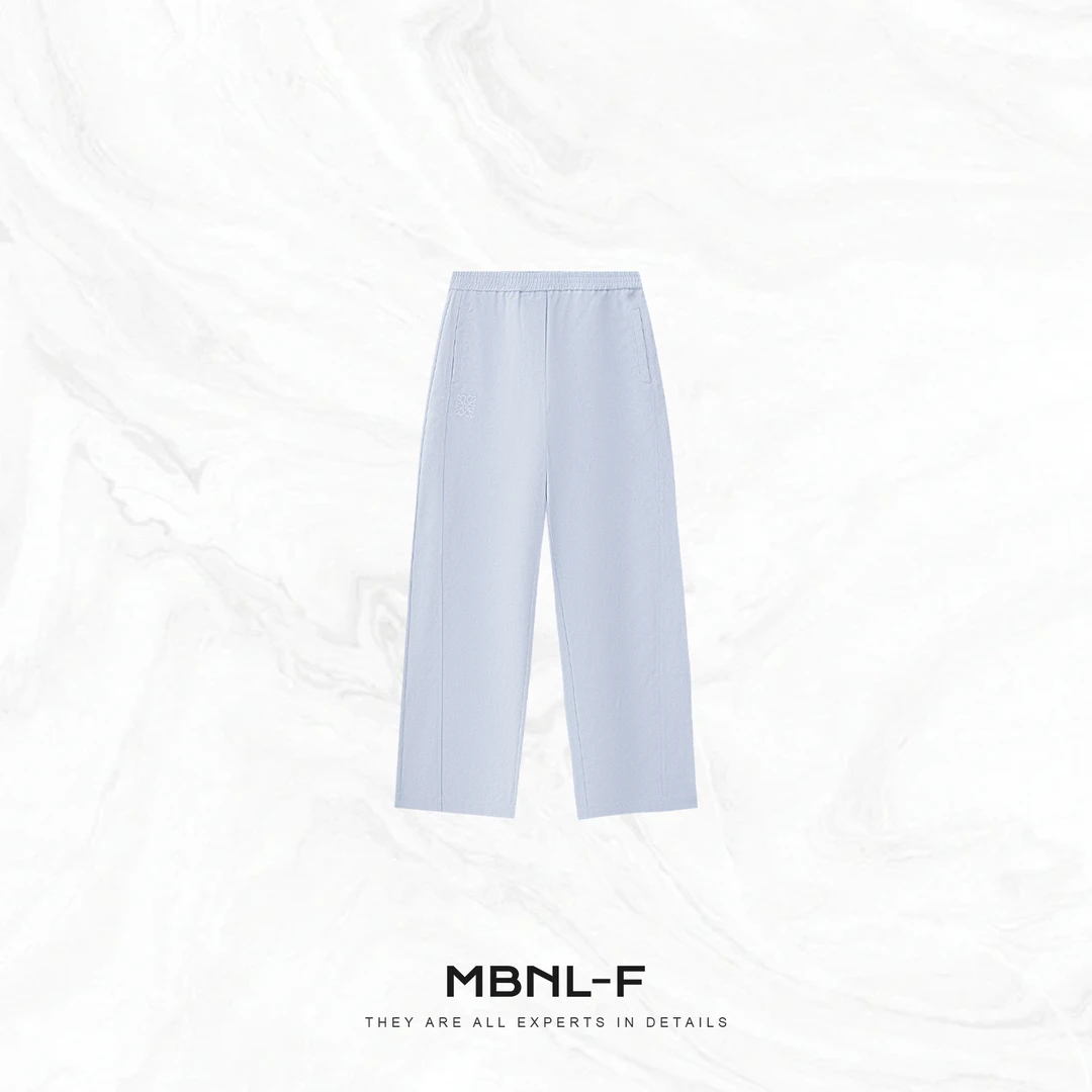 MBNL-F“罗威蓝裤” 定染色系高级感直筒九分长裤 秦磊JN-KZ2373