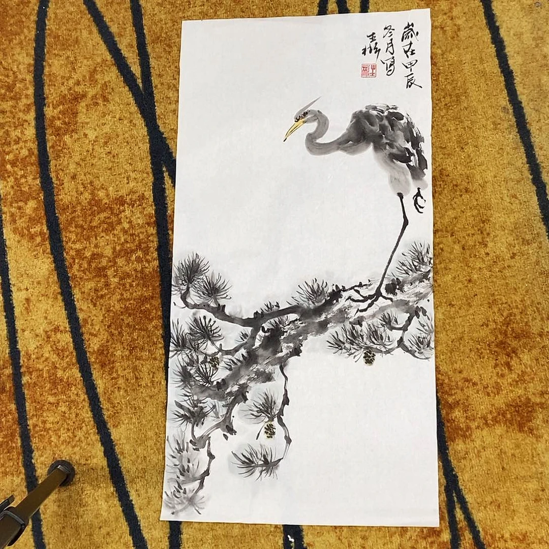 国画严生彬手绘花鸟34.68