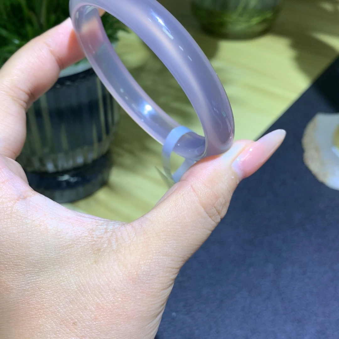 玛瑙/玉髓未镶嵌手镯烟灰紫
