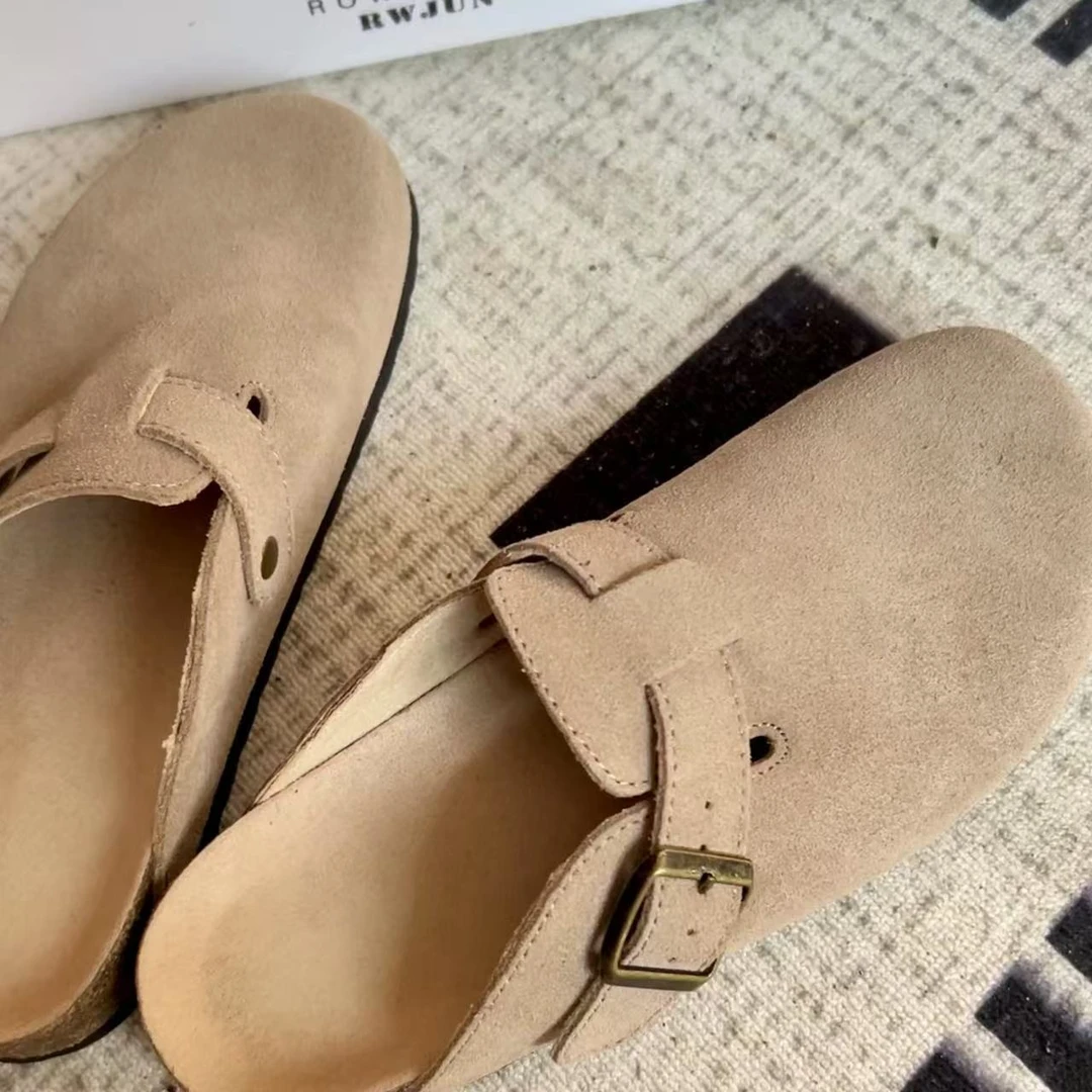 博肯鞋女厚底2025秋冬爆款复古外穿休闲拖鞋