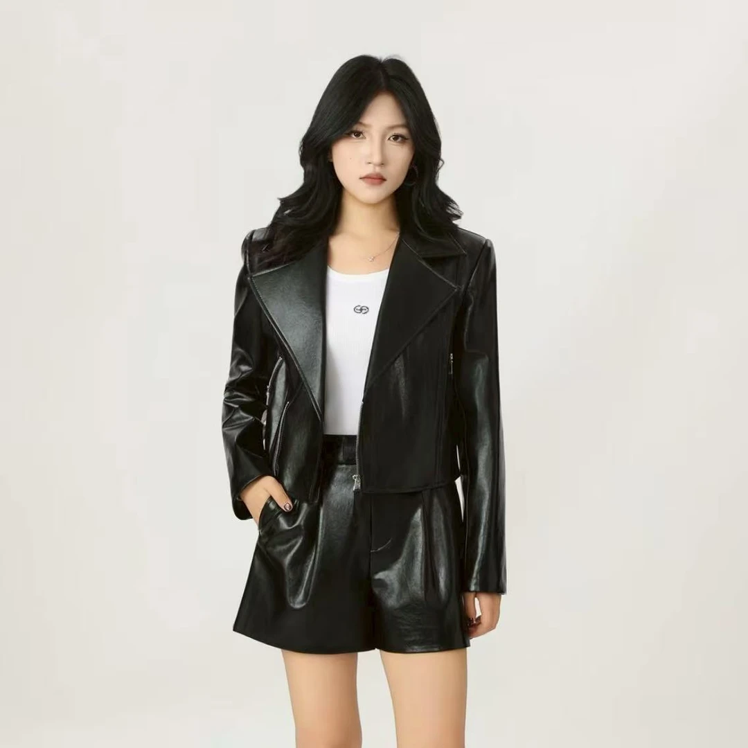 GIRDEAR/哥弟新款秋冬休闲时尚风PU皮外套时尚百搭140092