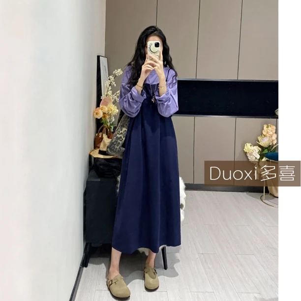 【Duoxi】“秋日漫游”F076# 简约大气舒适可调节肩带吊带裙