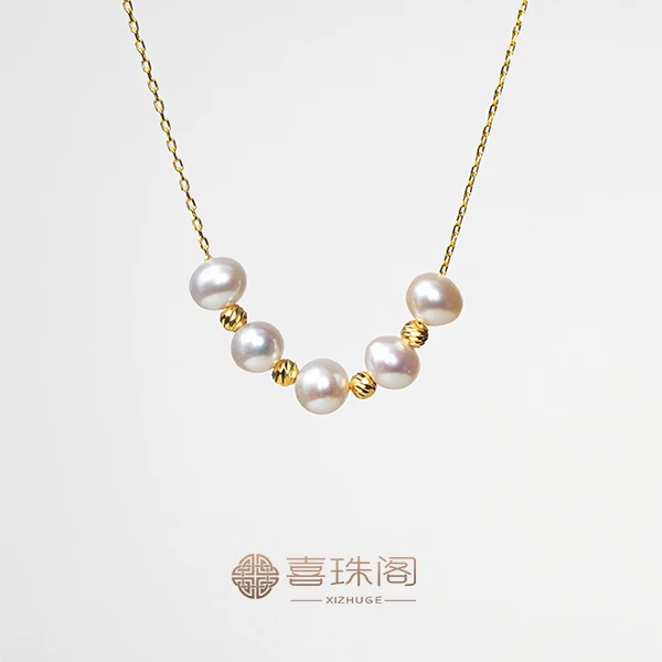 【新人见面礼】微笑链无核珍珠6-7mm左右s925银猫眼豆豆雪雪自留款