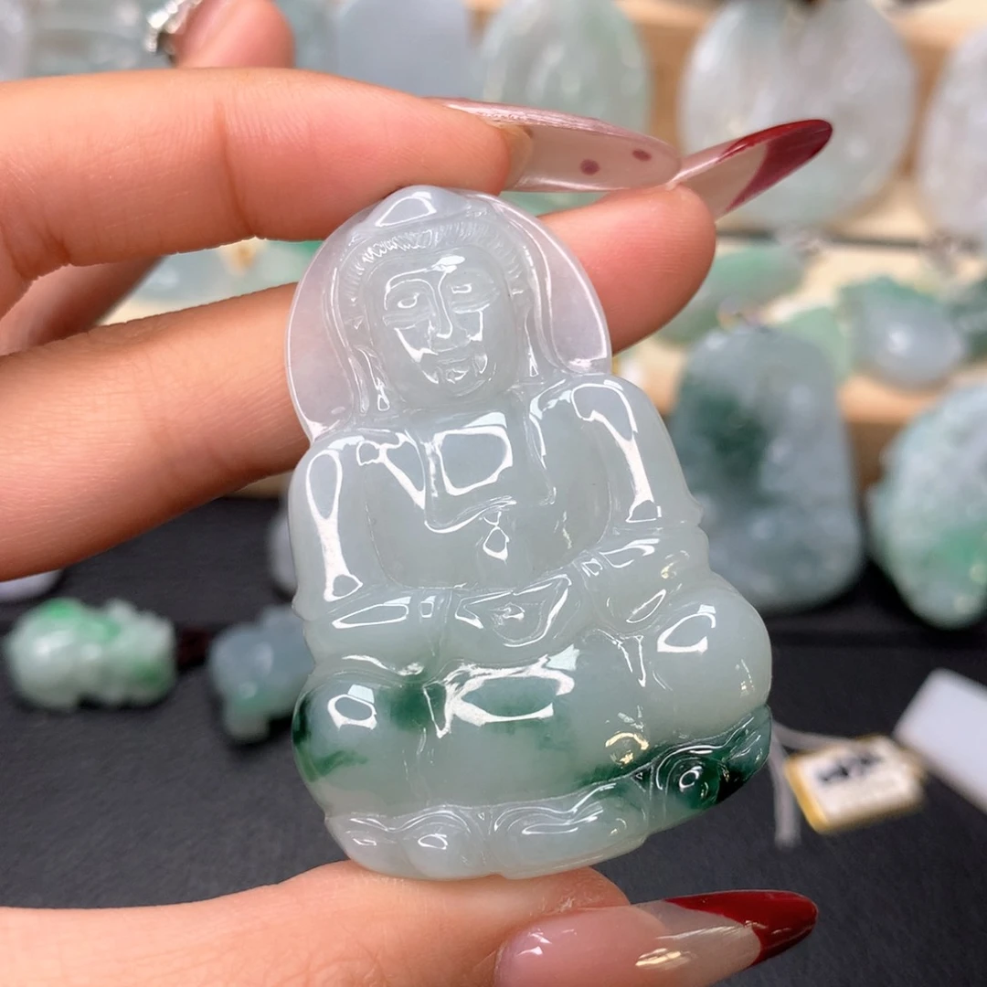 翡翠颈饰未镶嵌玉观音吊坠