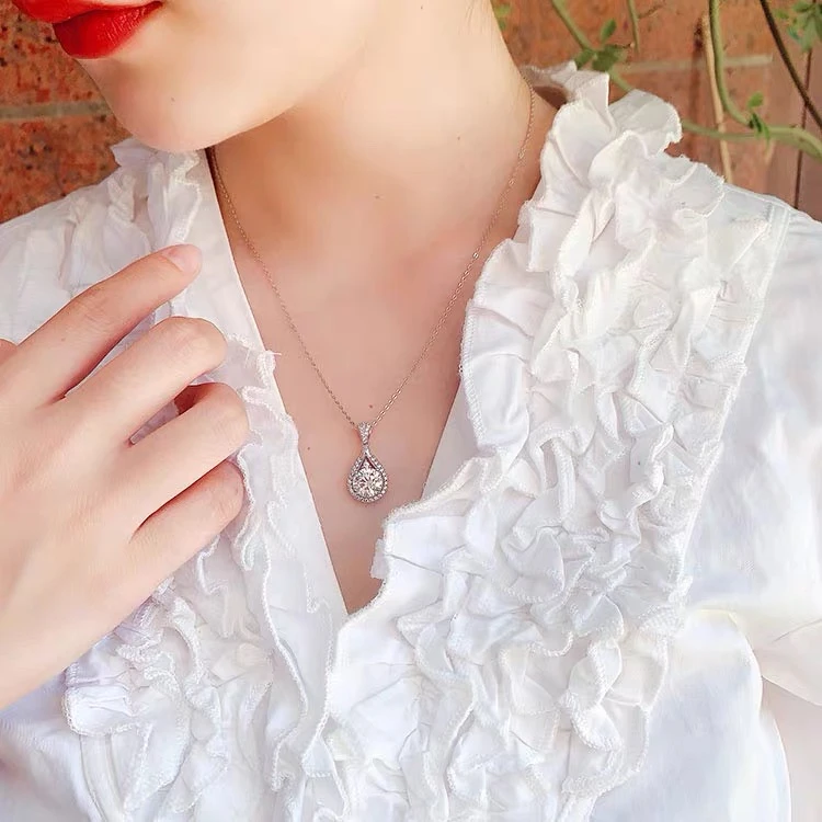 吊坠925银莫桑石 925银莫桑石豪华水滴吊坠时尚百搭款