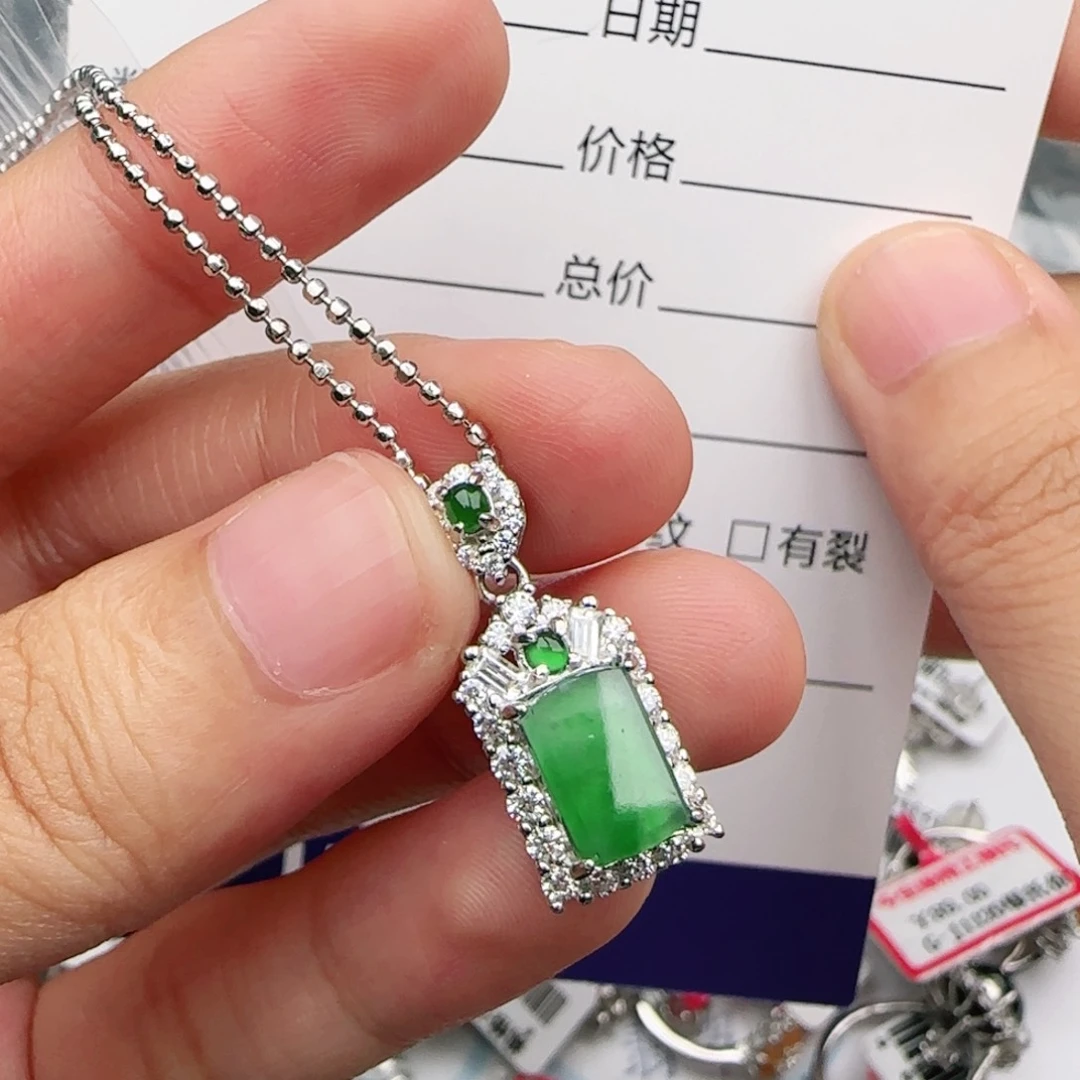 翡翠戒指银S925镶嵌戒指