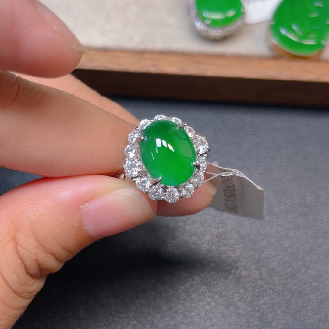 翡翠银S925镶嵌吊坠(不含链)j j n m