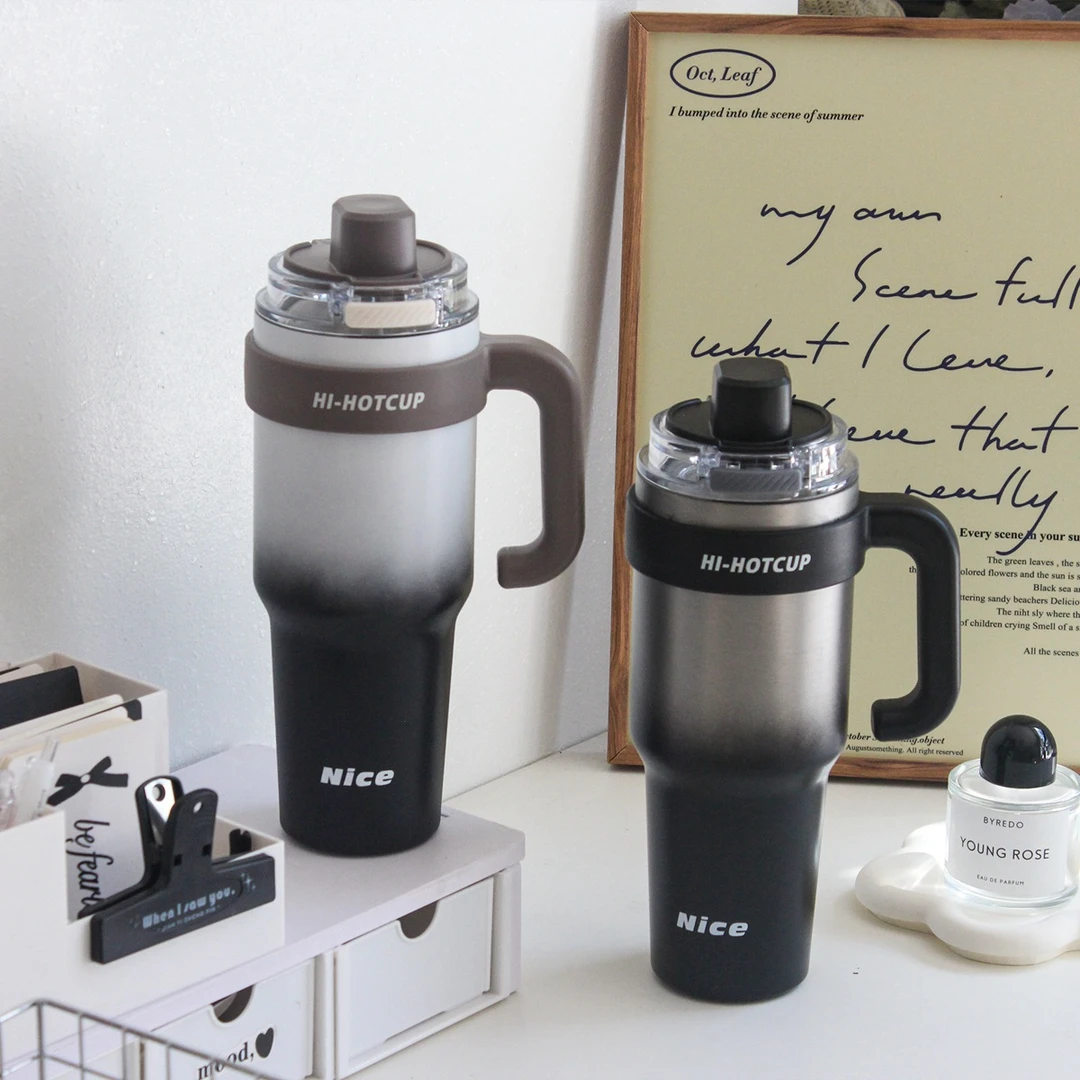 夏季新款巨无霸保温杯容量陶瓷冰霸杯不锈钢保冰保冷车载咖啡杯