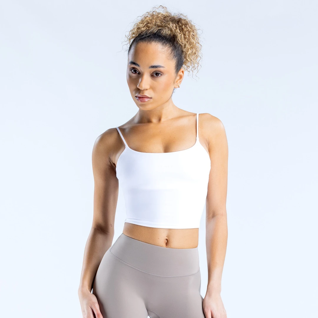 DFYNE裸感细肩带背心低胸紧身塑形露脐上衣瑜伽健身服运动内衣INS