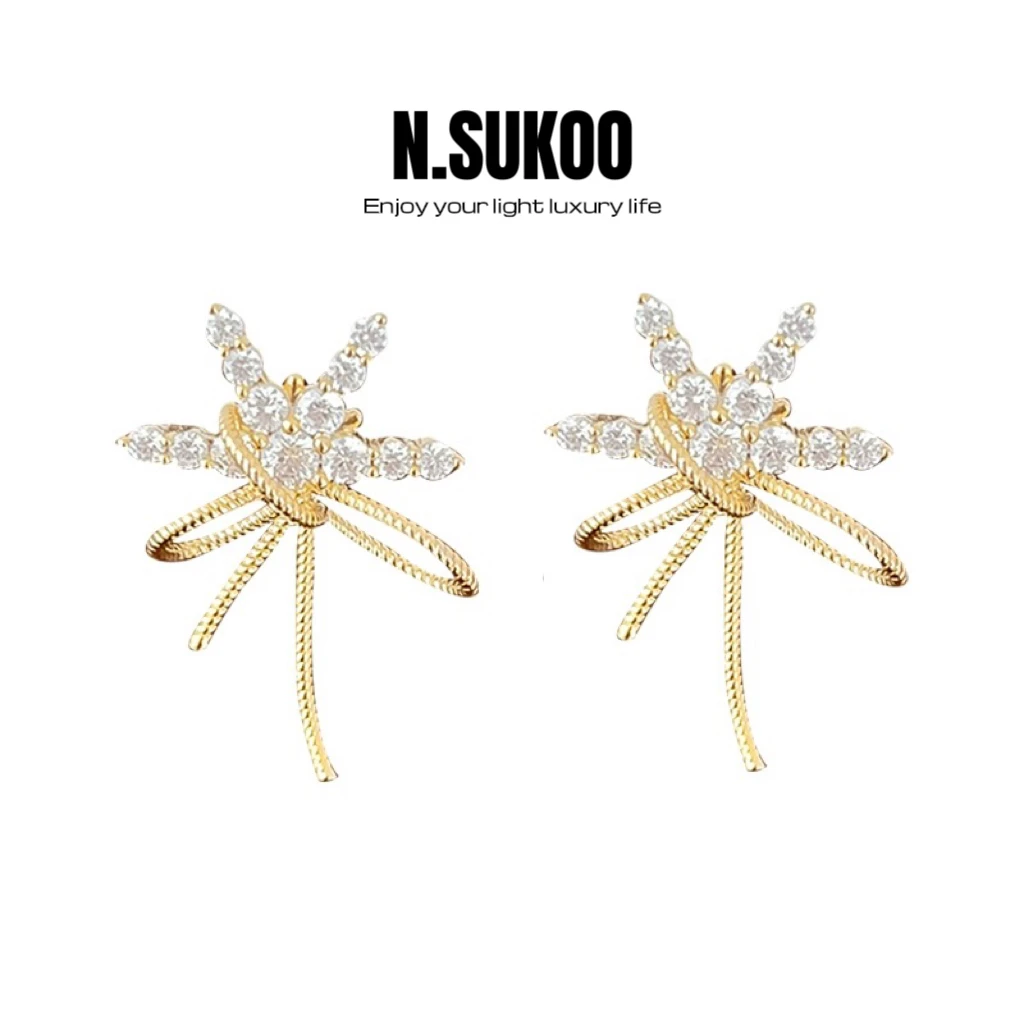 铜合金合成锆石耳饰 E0417 玫瑰的故事黄亦玫同款蝴蝶结丝带耳环