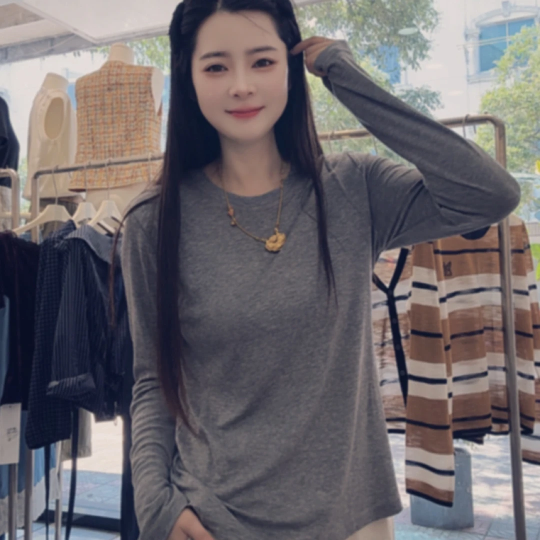 08108#戴戴休闲宽松百搭纯色简约T恤