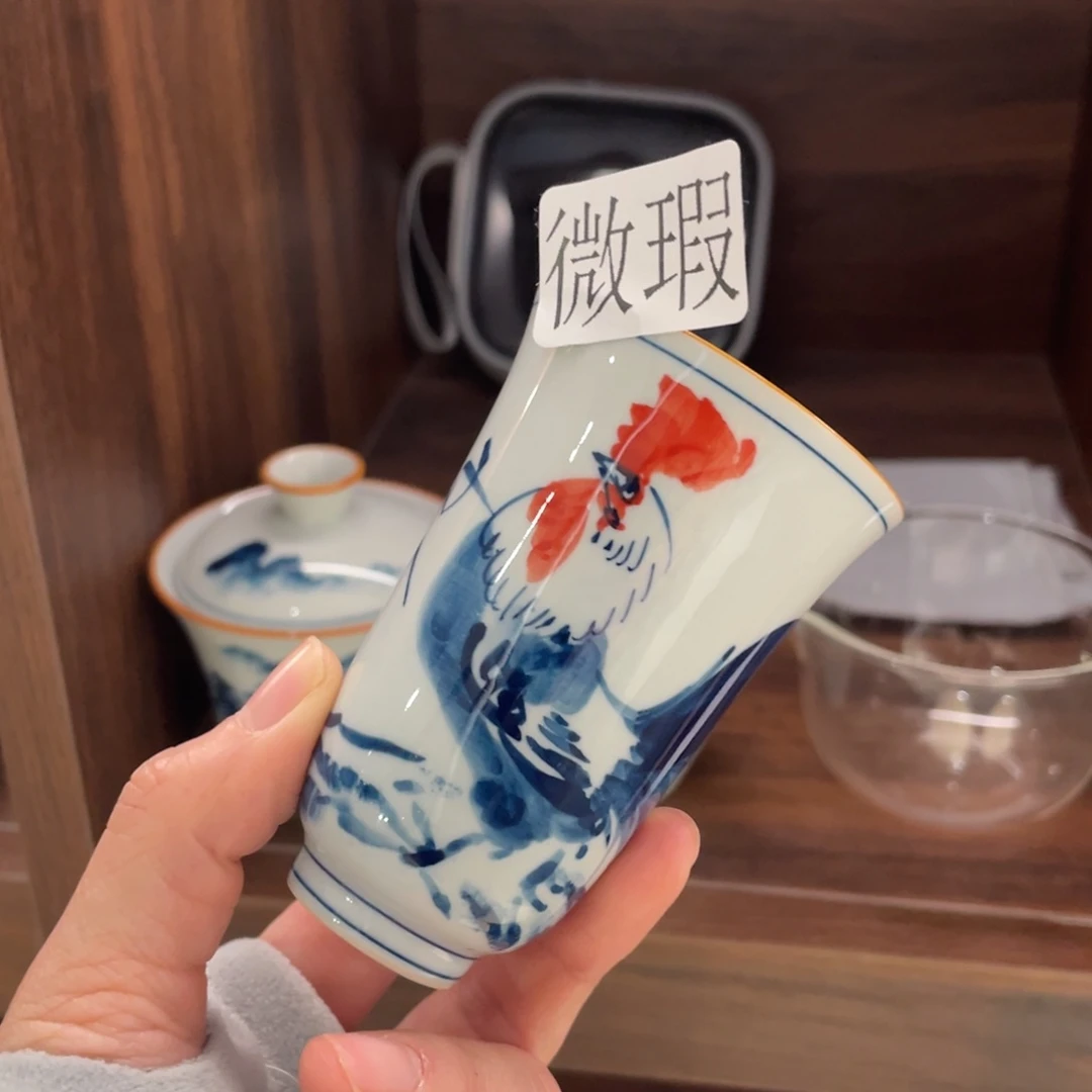微瑕釉下彩纯手绘
