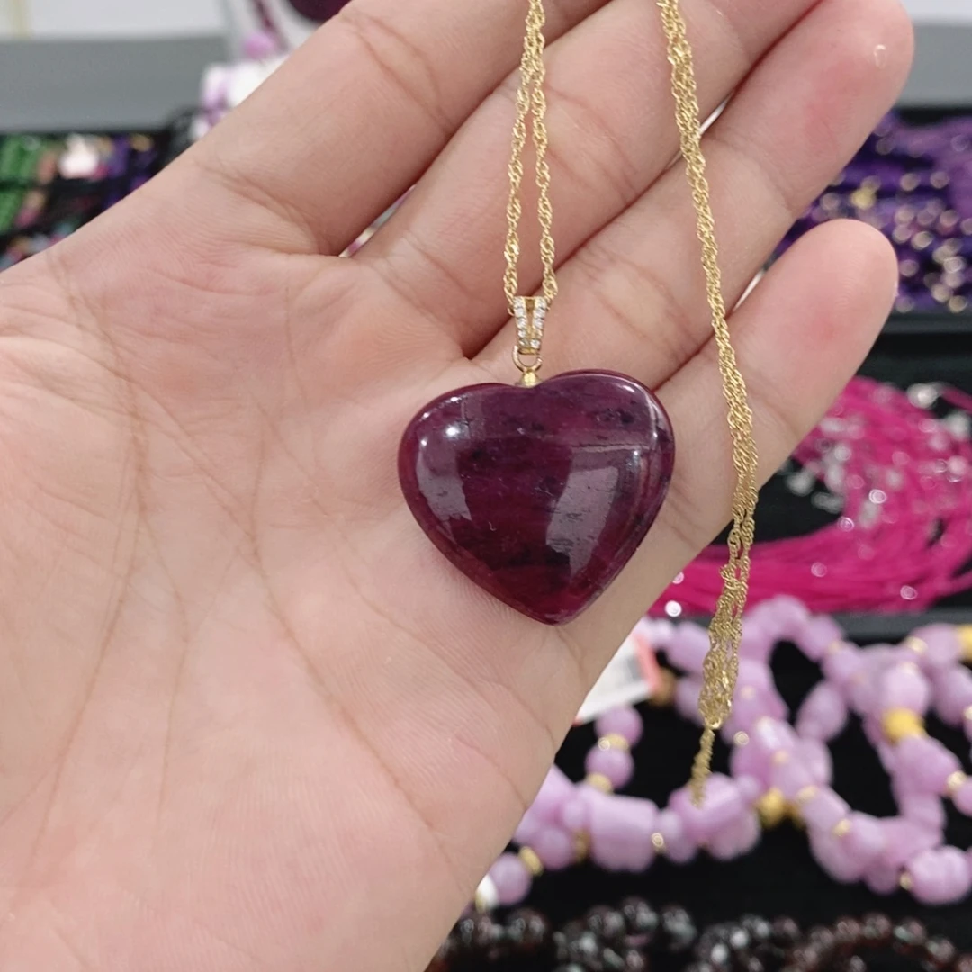 吊坠红宝石银S925镶嵌