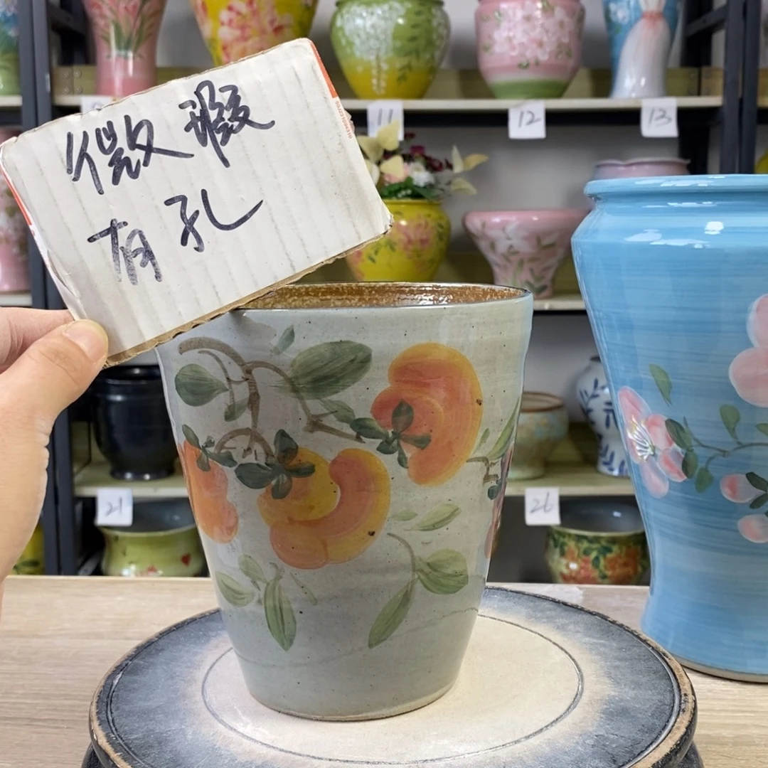 景德镇手工手绘陶瓷花盆