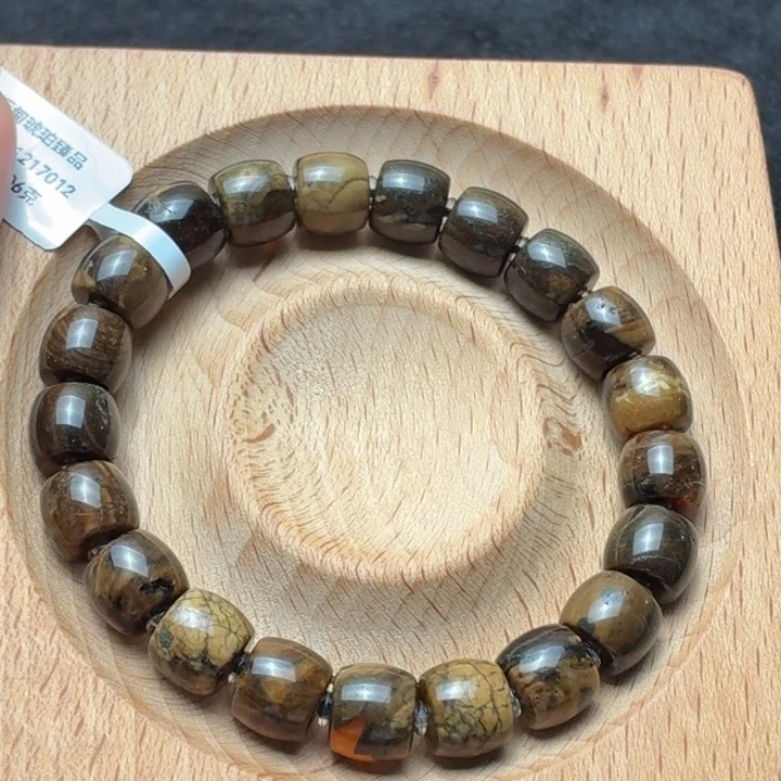 琥珀未镶嵌珠宝奇石10mm老油咖啡根