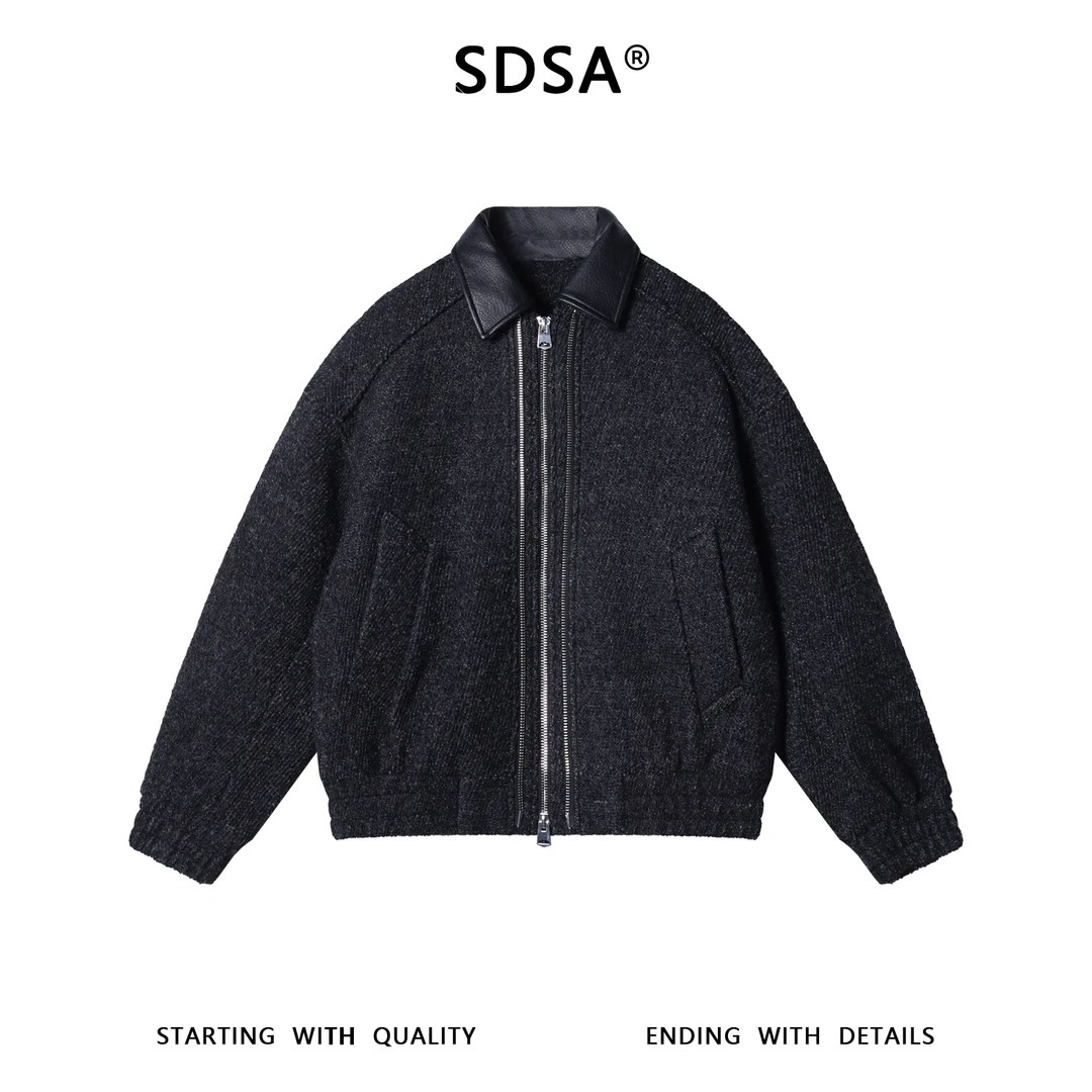 SDSA男士秋冬新款痞帅男装老钱风翻领羽绒服高级感百搭时尚外套