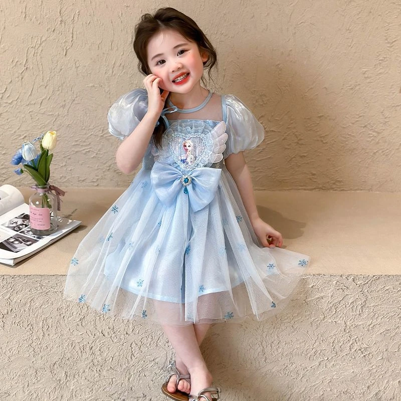 女童连衣裙夏季新品儿童爱莎公主裙洋气宝宝生日礼服艾莎裙