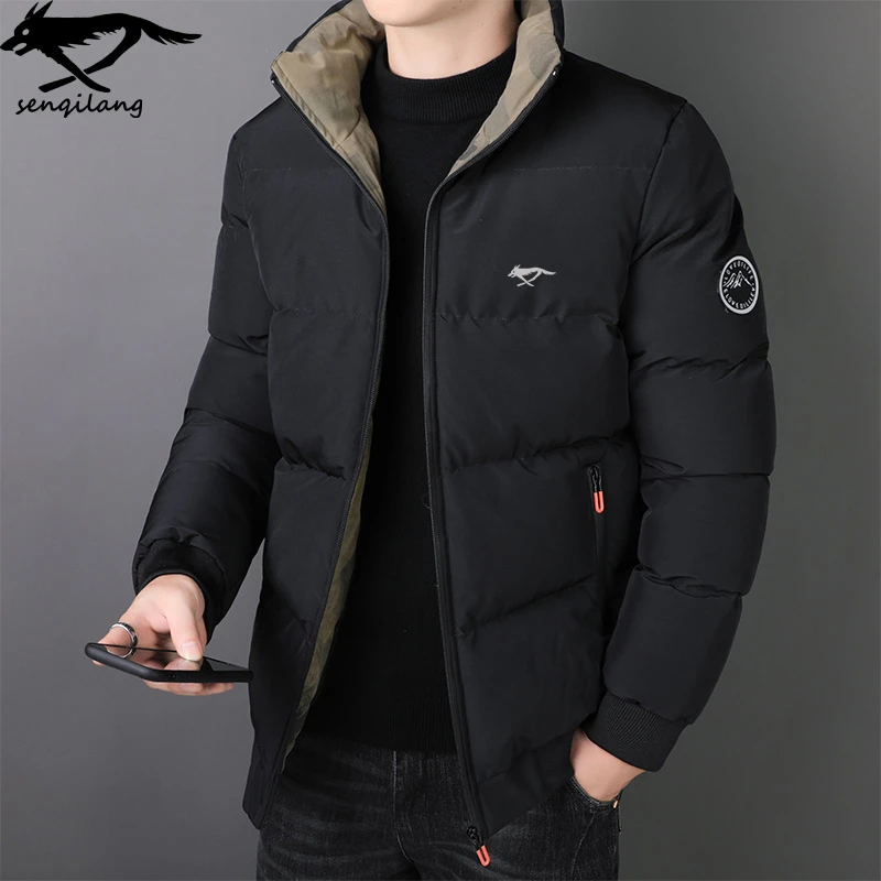 7匹男士断码狼棉衣秋冬季户外运动休闲时尚潮流加厚立领棉袄棉衣