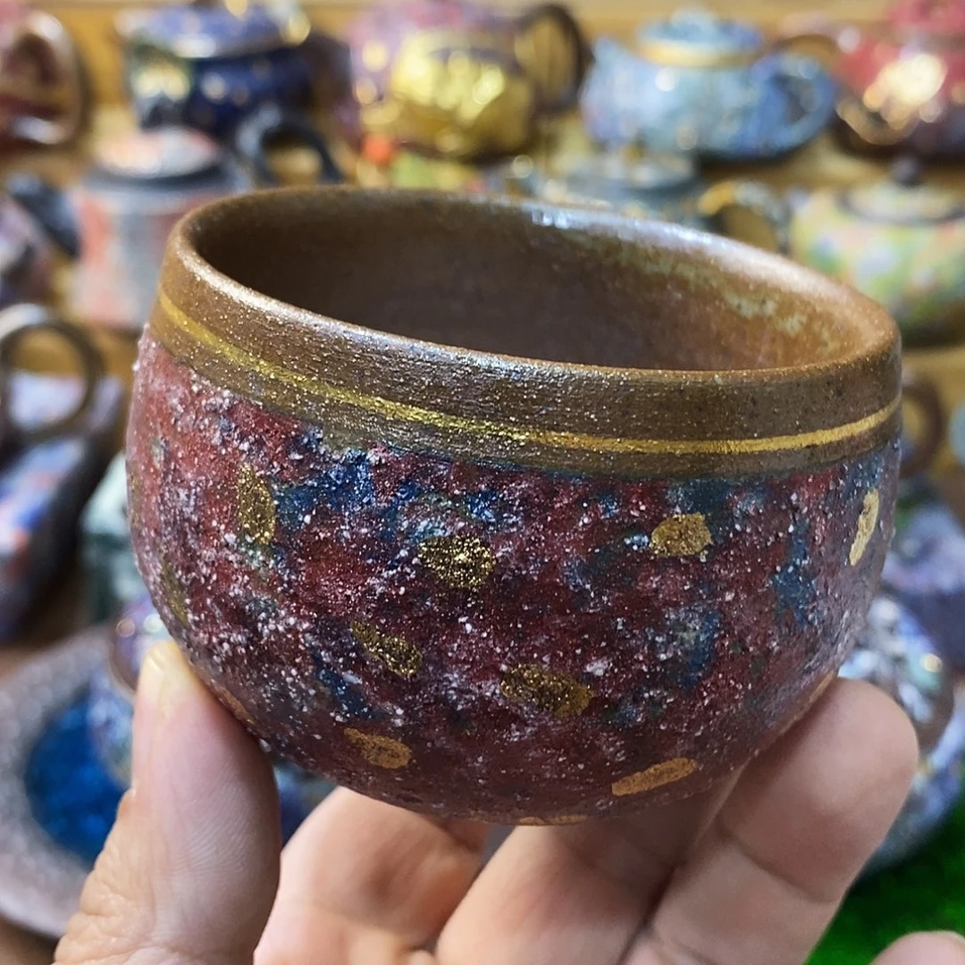 粗陶志野柴烧茶器