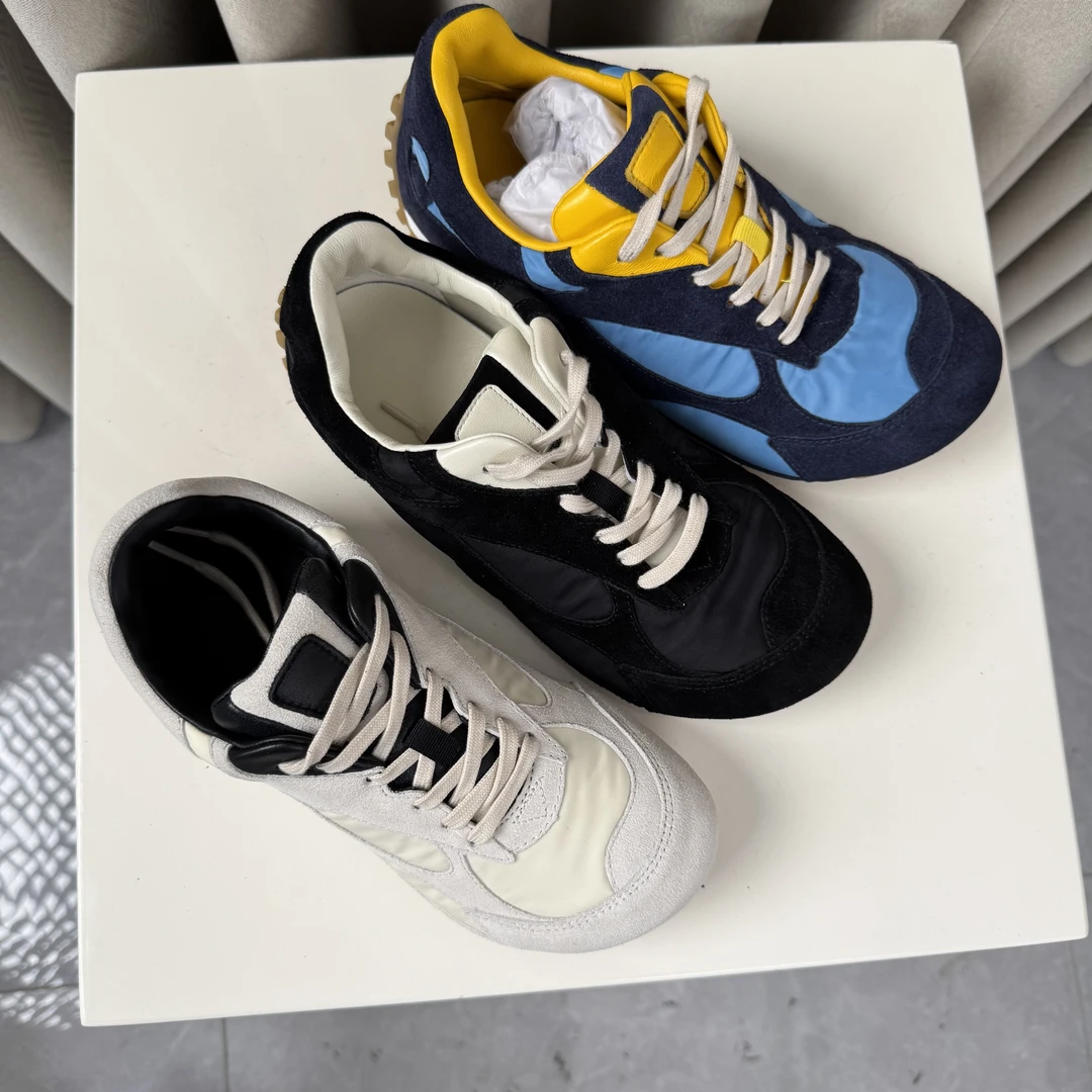 优选外贸-B25V阿甘鞋轻奢复古潮流拼色歪头运动休闲鞋平底舒适