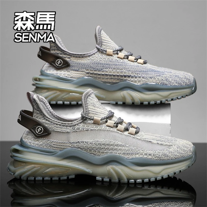 SENMA/森马椰子男鞋冬季透气网面鞋青少年休闲跑步软底运动老爹鞋