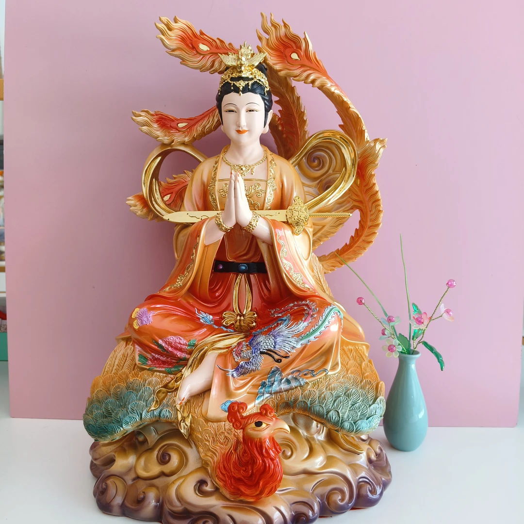 新款树脂彩绘九天玄女家用神像九天圣母娘娘居家堂口供奉摆件佛像