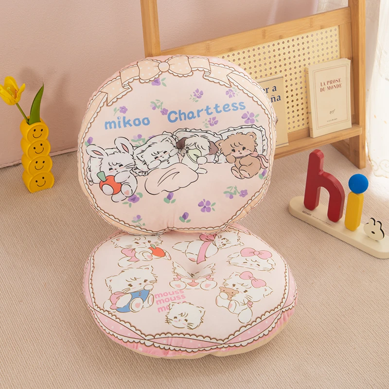 冰淇淋女孩可爱动物四季圆形椅子坐垫居家用儿童榻榻米地板垫子