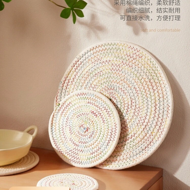 北欧风隔热杯垫桌垫家用厨房锅垫编织防热菜垫子布艺茶杯垫餐垫