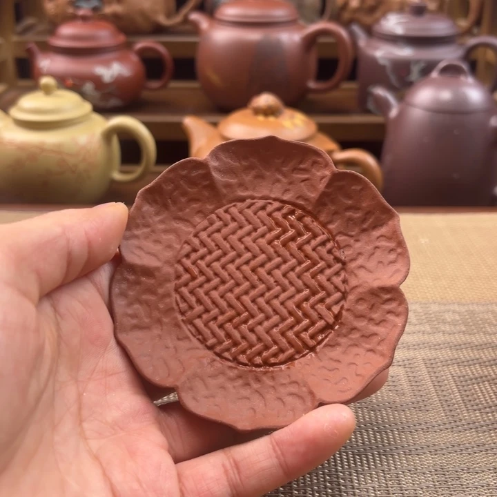 紫砂茶壶莲花杯垫原矿底槽清