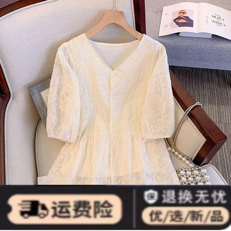 上衣女2024夏季新款胖MM减龄设计感衬衫遮肚显瘦别致大码洋气小衫