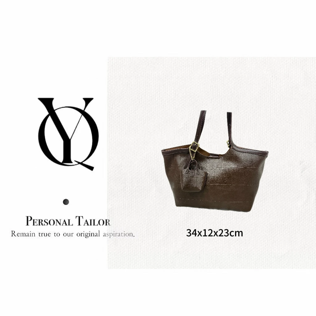 YUQIAO/【Tote】植鞣皮手提单肩包托特中古褐棕色带挂件YQ300
