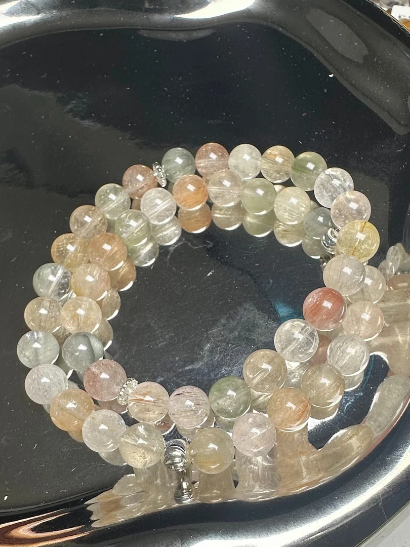 彩兔毛双圈 手串 000012