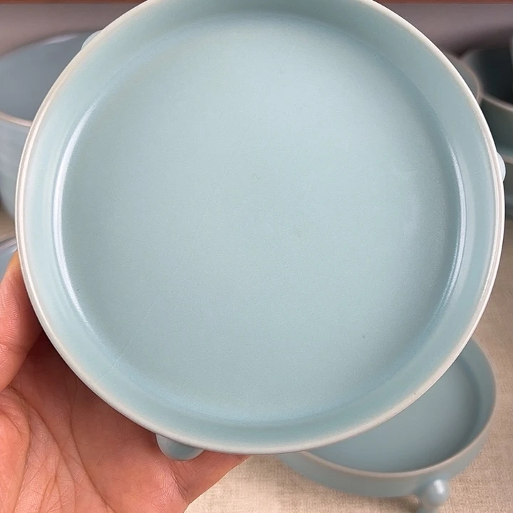 瓷杯子仿古釉中号三足洗微瑕