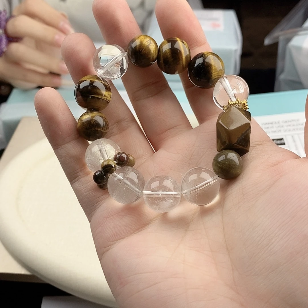 银S925镀金镶嵌水晶手链
