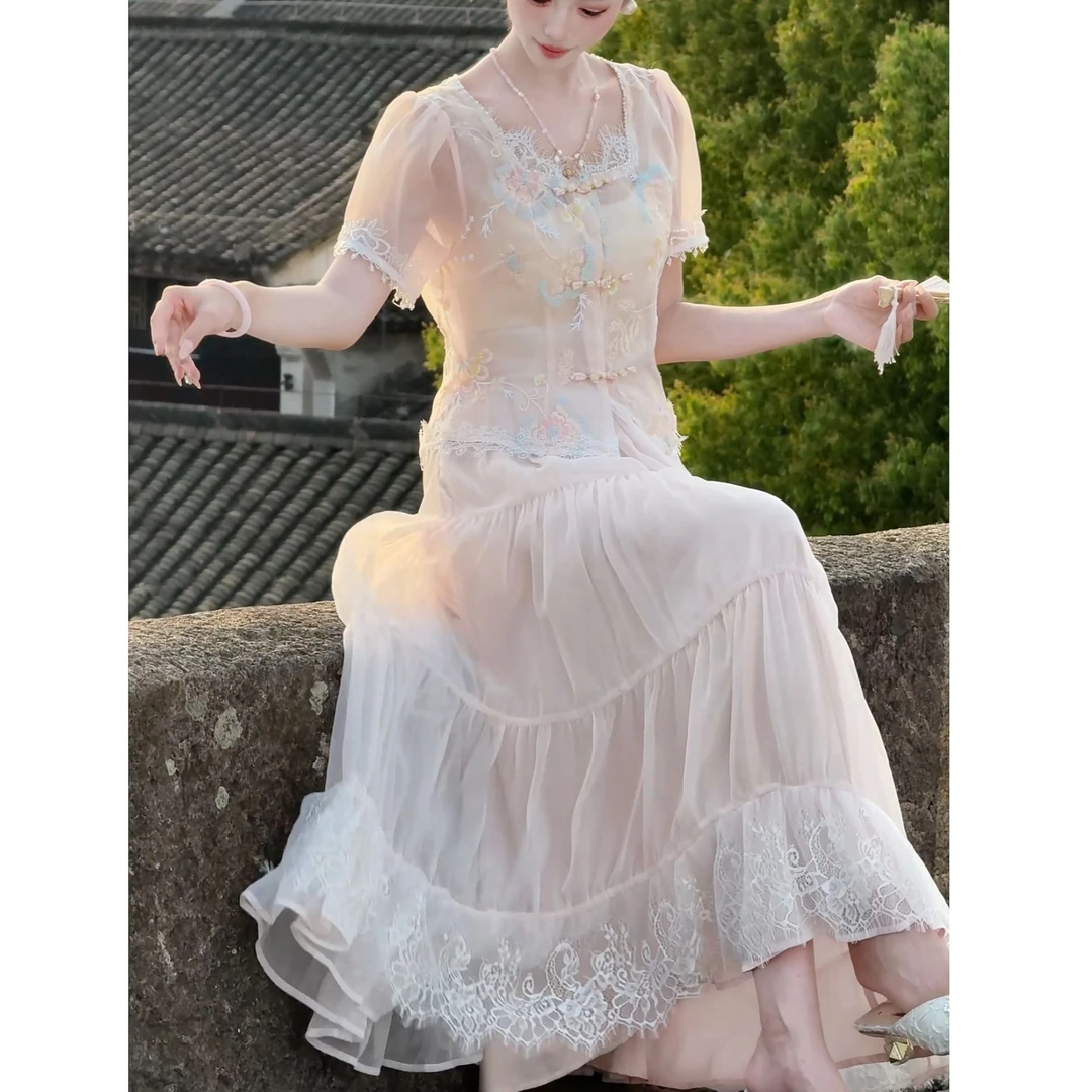 【现货】【婉婉定制】【彩云之南】套装预CDW5TZ4577A时尚夏季重工绣花