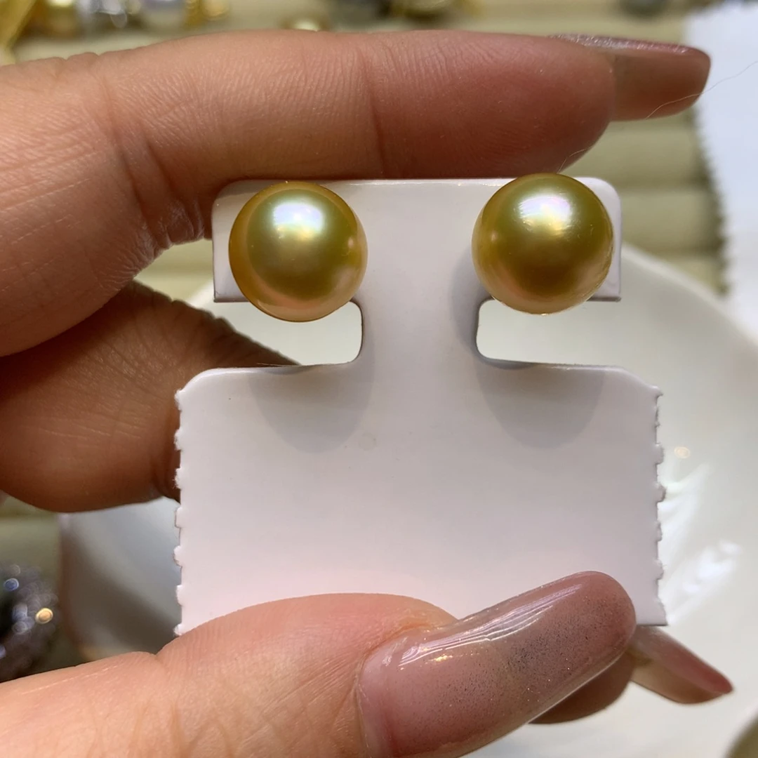 银S925镶嵌耳饰海水珍珠